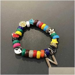 Chaîne cpfm mti élément étoile amour nigo kanye bracelet émaillé émail incrusté zircon hip hop collier Q240401 drop livraison dh4yl