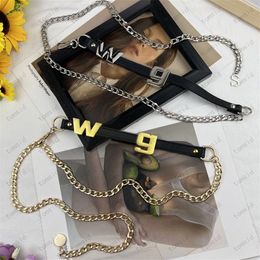 Cinturones de diseñador de cadena para mujer, letras de marca, hebilla dorada, Ceinture, cinturón de cintura para mujer, cadenas de lujo, cinturilla