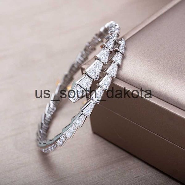 Bracelets de créateurs de chaîne Luxe Argent Couple Bracelet Bambou Os Bracelets Pour Femmes Réglable Serpentine Plein Diamants Bracelet 3 Couleurs Casual Cadeau De Fête Jewe