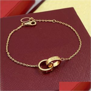 Chain Designer Femmes Bracelet Gold Design de luxe Love Jewelry 18K Sier Rose Plated Custom Diamond Charms Chains en acier inoxydable Drop d Otym1