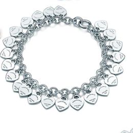 Chaîne Designers Bracelets Sterling Sier 925 Classique Mode Coeur Carte Dames Bracelet Bijoux Cadeau De Vacances Drop Livraison DH698 Dhabx