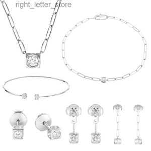 Chaîne Dinh Van Paris bijoux de luxe français avec diamant Cube Bracelet chaîne Fit collier femme boucles d'oreilles Cube bijoux YQ231208