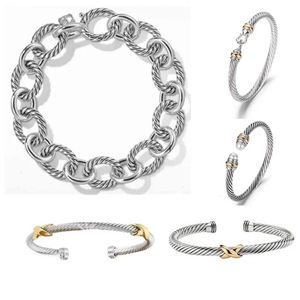 Chaîne Dy Bracelet Designer Cable Bracelets Fashion Bijoux pour femmes hommes Gold Silver Pearl Cross Cross Brangle Bracelet Open Cuff Dy Jewel