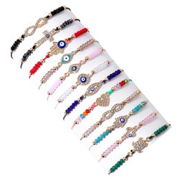 Keten boze oog armbanden Mexicaanse bescherming armband geluk enkelbandje Colorf handgemaakte gevlochten string verstelbare kralen voor vrouwen meisjes jongen Amnfo