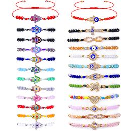 Keten Boze Oog Armbanden Bescherming Armband Mexicaanse Mal De Ojo Sieraden Hamsa Enkelbandje Goud Voor Vrouwen Meisjes Jongens Drop Delivery Amc84