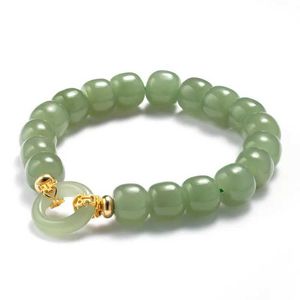 Ketting Mode Natuurlijke Hotan Jade Armband Elegante Retro Handgemaakte Decoratieve Armband Dames Vrije tijd Sieraden Cadeau Bohemen Retro Kralen Q240401