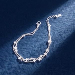 Ketting fijne luxe 925 sterling zilveren charmsterren ketting armbanden voor vrouwen feest bruiloft verloving sieraden geschenken 20 cm H240504