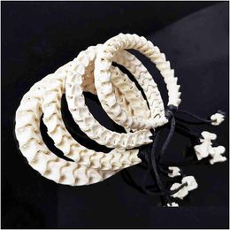 Ketting echte slangenarmband natuurlijke handgemaakte ambachtelijke charme accessoires verstelbare grootte Real Bone Wizard Slytherin Drop Delive Dhgarden Dhdic