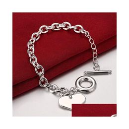 Chaîne Cadeau Coeur Carte 925 Sier Lien Bracelets 8 Pouces Gssb285 Femmes Sterling Plaqué Bijoux Bracelet Drop Delivery Dhij6