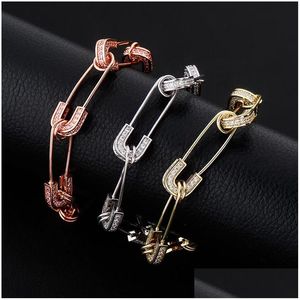 Ketting verguld aangekomen uniek ontwerp mannen vrouwen sieraden Cs veiligheidsspeld charme rapper armband drop levering armbanden Dhm8Q