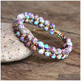 Ketting Handgemaakte 6Mm Blauwe Tijgeroog Steen Kralen Gevlochten Armband Vrouwen Mannen Vriendschap Strand Charm Boheemse Sieraden 230710 Drop Delivery Dhxha