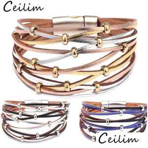 Chaîne À La Main Or Sier Perles Bracelets En Cuir Pour Femmes Hommes Mode Mtiple Couches Charme Wrap Bracelet Bracelet En Gros Bijoux Gi Dhl48