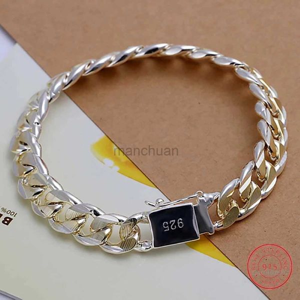 Chaîne de haute qualité 925 argent sterling noble belle chaîne bracelet solide mens fête cadeau mariage cadeau à la mode bijoux chaud modèle 240325