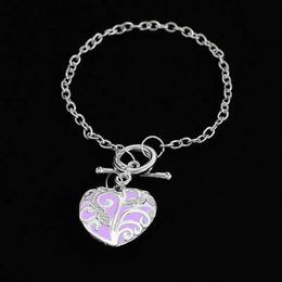 Cadena Venta caliente Heart Heart Bracelets brazales para mujeres chicas que brillan en corazón oscuro pulsera pulsera luminosa regalo de Navidad