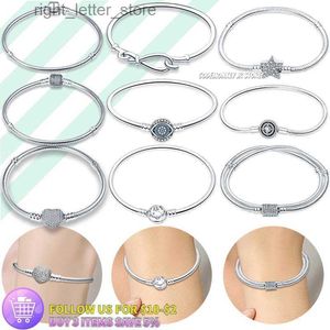 Chaîne Vente chaude Bracelet en argent Sterling ajustement conception originale perles charmes bijoux à bricoler soi-même faisant éblouissant Bracelet de chaîne CZ pour les femmes YQ231208