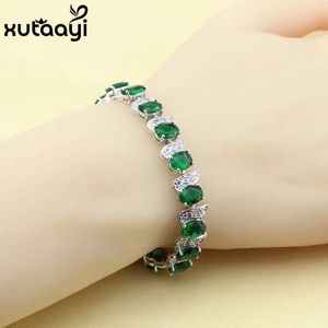 Chain Hot selling mode zilveren sieraden groene imitatie jade witte Oostenrijkse kristallen kettingarmband met een lengte van 18 + 2 cm geschikt voor vrouwen Q240401