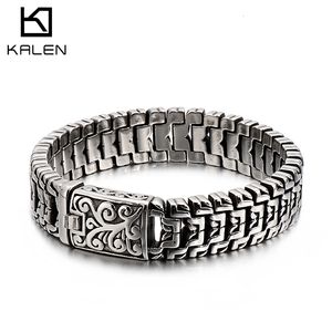 Chaîne KALEN Punk Haute Poli En Forme Bracelet Hommes 22 cm En Acier Inoxydable Vélo Bilezik Boho Mâle Bijoux Accessoires 230511