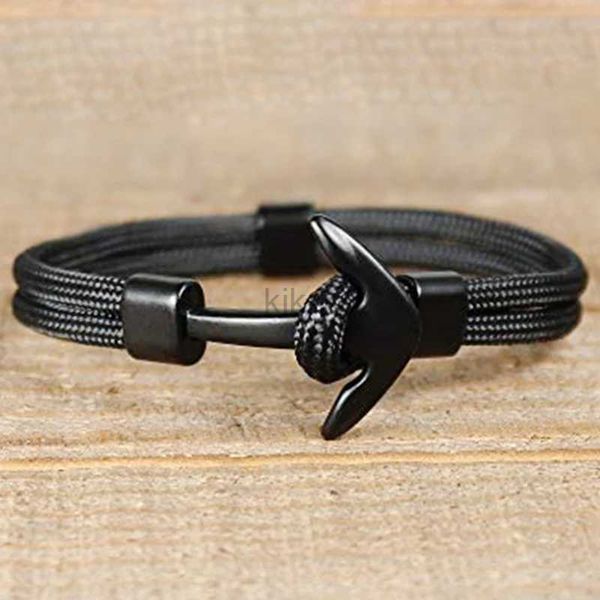 Chaîne Kirykle vente chaude Couple Bracelet mode alliage ancre Bracelet tressé Polyester corde Bracelet hommes cadeau 24325