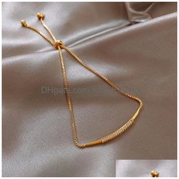 Cadena Kpop Irregar Pulsera de perlas de imitación para mujeres Colgante de piedra natural coreana Pulseras de puño ajustable Joyería de aniversario Gota DHSPM