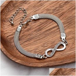 Bracelets à maillons de chaîne, motif à 8 anneaux, élégant, sens avancé, bijoux, tempérament, matériau de haute qualité, à la mode, Durable, Dr Dhsd8