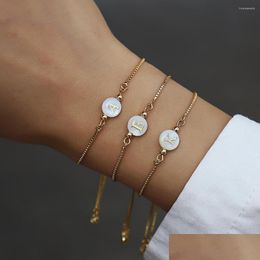 Kettingschakelarmbanden klassiek az initiële letter armband vrouwen eenvoudige aanpasaal goud kleur voor sieraden cadeau drop levering dhzha