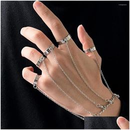 Chaîne Lien Bracelets Cosysail Punk Géométrique Poignet Bracelet Pour Femmes Hommes Vendu Couleur Doigt Couple Emo Bijoux Cadeaux Psera Mujer 202 Dhrn1