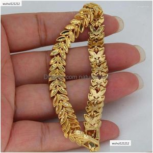 Bracelets de liaison chaîne dubai 24k bijoux cubain bracelet or couleur diverses formes bracelet pour hommes et femmes