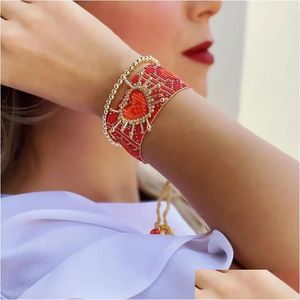 Chain Link Armbanden Go2Boho Mexicaanse Hart Liefde Pseras Sieraden Handgemaakte Geweven Miyuki Kralen Armband Voor Vrouwen Gift Vrienden Drop Delive Ot4Me