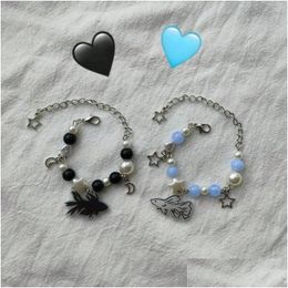 Bracelets à maillons de chaîne faits à la main, 2 pièces/1 ensemble de bracelets de bijoux assortis Satosugu perlés, livraison directe, Otjyf