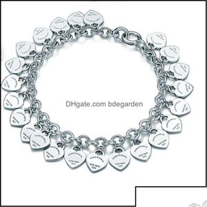 Bracelets à maillons de chaîne Bijoux Sterling Sier 925 Classique Mode Carte Coeur Dames Bracelet Cadeau de Vacances 200925 Drop Livraison 2021 Pdqz Dhtnc