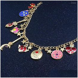 Bracelets de liaison chaîne Medsor TV Moon Chains Gold Color Classical Bijoux Accessoires Cadeaux pour les fans Girls Femmes Collections Drop Deveil Dhnqm