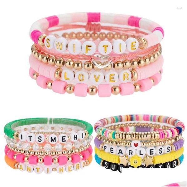 Pulseras de eslabones de cadena Taylor the Swift Music Series Collar Gira global Concierto Eras Conmemorativa Recolección de joyas Drop Deliv Dhegf