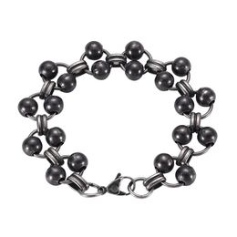 Bracelets de maillons de chaîne Titanium Steel Hommes Femmes Bracelet de perles en métal Fantaisie ronde à la main Hip-Hop Bijoux de mode 2023 GS0097 Drop Deli Ot70H