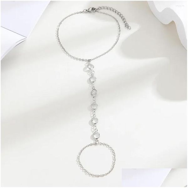 Pulseras de enlace de cadena Todorova Bohemian Crystal Slave Bracelet para mujeres Joyas minimalistas Joya de cumpleaños Delto de cumpleaños Dhj9f