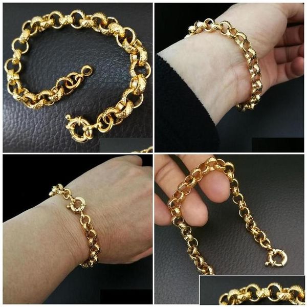 Chaîne Link Gold Rempli Belcher Bolt Ring Hommes Femmes Solide Bracelet Bijoux En Longueur Drop Livraison Bijoux Bracelets Dhvta