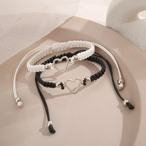 Ketting liefde hart paar armband voor minnaar vrouwen mannen handgemaakte verstelbare touw vrienden relatie matching armbanden sieraden cadeau 230508