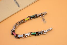 Chain Luxury Brand Designer Men's Color Diamond ingelegde monogram Paradijs Keten Bracelet Nieuw
