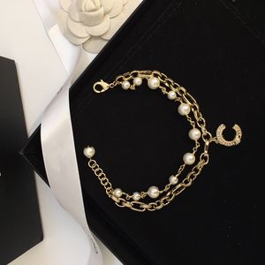 Chaîne De Luxe Diamant Bracelet Chaîne Designer Amant Bracelet Lettre Pour Femme Bijoux De Mode