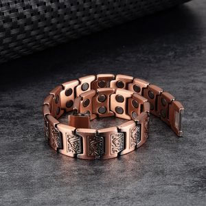 Chaîne magnétique cuivre Bracelet hommes Viking arthrite main Vintage Bracelet Homme 231016