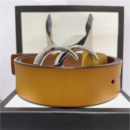 Cinturones de cintura con cadena para hombre y mujer, cinturón de alta calidad, cuero genuino, hebilla de bronce dorada, diseño de vaca S Wo, 2023