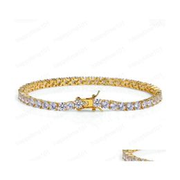 Chaîne Hommes Chaînes plaquées Gold Bracelets Hiphop FL Zircom Bangle pour homme Luxury Hip Hop Bijoux Bracelet Drop Livraison DHZG2