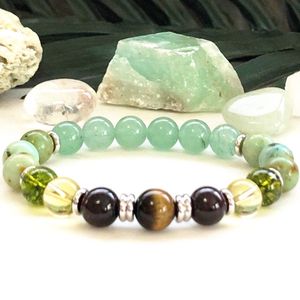 Chaîne MG0898 8 MM Bracelet Turquoise Africain pour Femmes Bracelet Aventurine Verte Mélange Cristaux Bracelet Grenat Oeil de Tigre Bracelet 231130