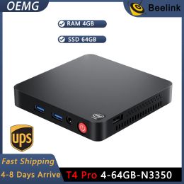 Chaîne / mineur beelink t4 pro mini pc Intel Apollo Lake N3350, 4 Go DDR / 64 Go EMMC Dual HDMI, 4 USB 3.0, WiFi, BT idéal pour la maison et le bureau