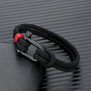 Ketting MKENDN Mannen Zwart Roestvrij Staal U-vorm Survival Armband Outdoor Camping Rescue Noodbeugel Touw Voor Vrouwen 231124