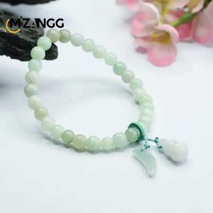 Chaîne naturelle A marchandise Bracelet Jadeite Gourd Gourd Jade Bracelet Bijoux de la mode Hand de gamme Charmes Lucky Charms pour hommes et femmes Y240420