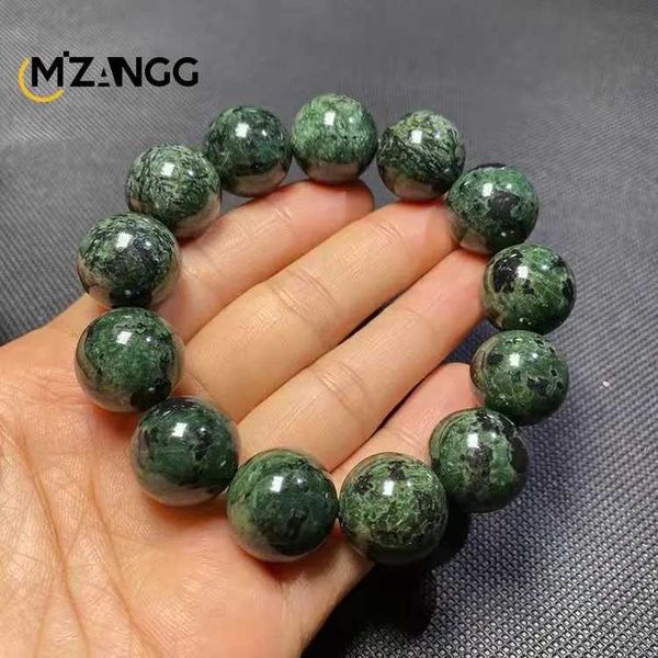 Chaîne Bracelet Jade vert foncé naturel Cercle unique Olive Green String Strucned Hetian Jade Bijoux de mode pour hommes et femmes Y240420