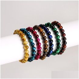 Chaîne Pierre Naturelle Colorf Bracelet Oeil De Tigre Bracelets De Perles Guérison Chanceux Pierres Précieuses Bracelet Manchette Femmes Hommes Bijoux De Mode Drop Deli Dhieg