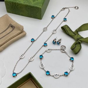 Ketting ketting sieraden g hanger accessoires ontwerper dames sapphire titanium staal charme saffier hanger geschenken