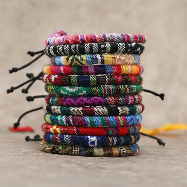 Chaîne népal ethnique bohême corde Bracelet hommes femmes Tissu Fil Tissu pour bracelets Pulseras Hilo Tela Hombre 231124