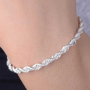 Keten Nieuwe mode zilverwending touw kettingarmband voor vrouwen punk hiphop metalen armbanden feest bruiloft sieraden y240420